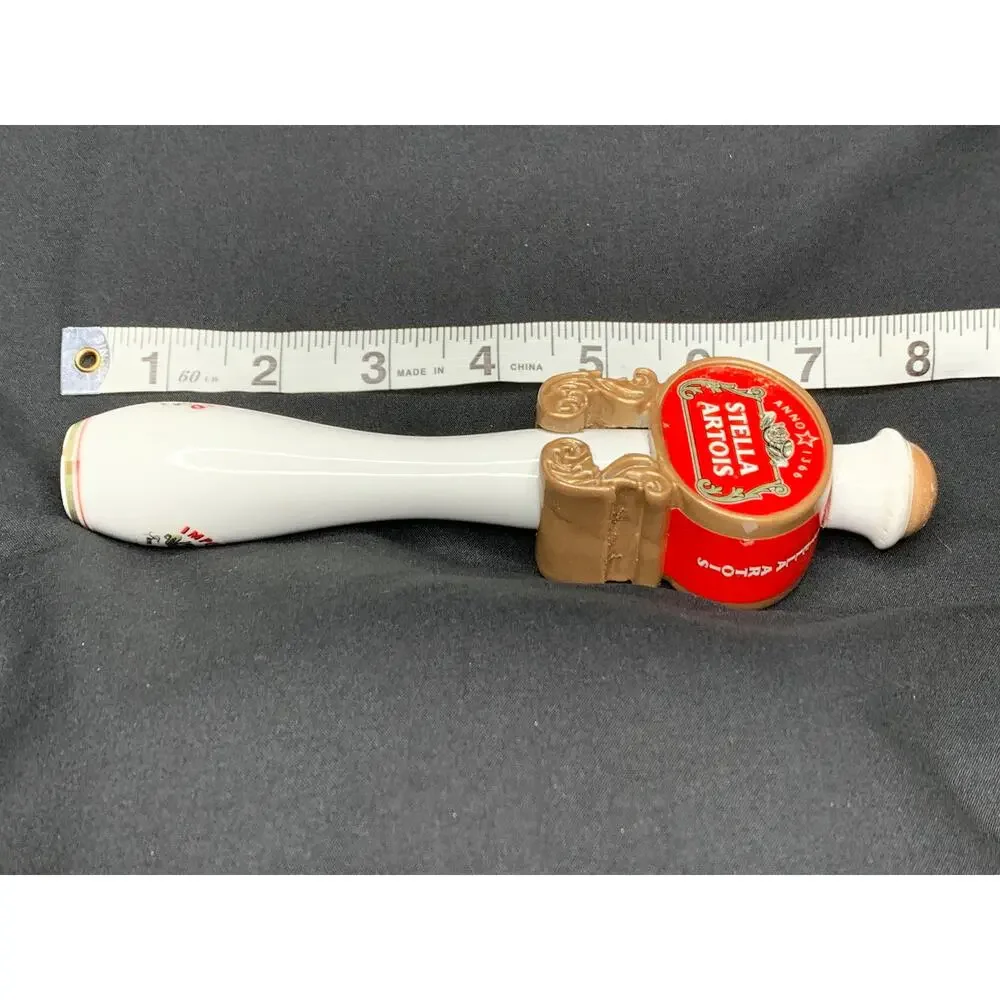 Stella Artois Beer Tap Handle White Red Gold Anno 1366 Belgium 8.25 Inch